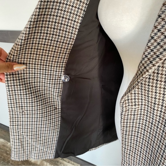JOIE women’s houndstooth double breasted blazer jacket two pockets - Picture 13 of 17